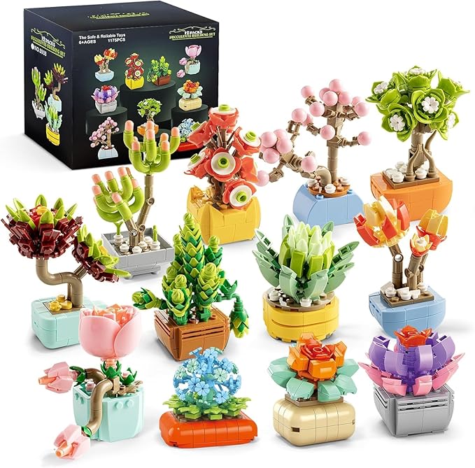 12pcs Flowers Building Sets