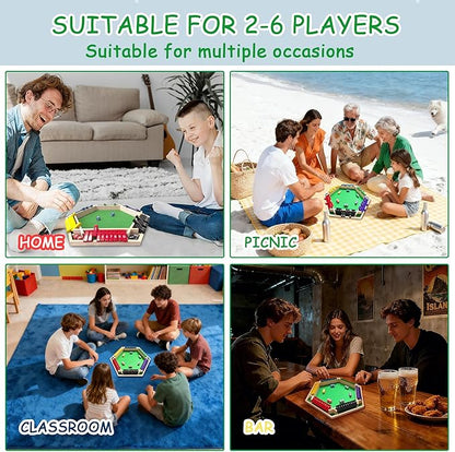 6-Player Shut The Box Game – Wooden Close The Box Math Game with Dice Educational Family Board Game for Learning Addition &amp Strategy Multi-Color 1-10 Number Flip Blocks