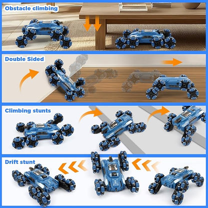 Cool 8 Wheel Gesture Control RC Stunt Car  Birthday Toys Gifts for 6 7 8-12 13 14 Year Old Boys  2.4Ghz Hand controlled Remote Control Transform Drift Cars  Double Sided Climbing with Light &amp M