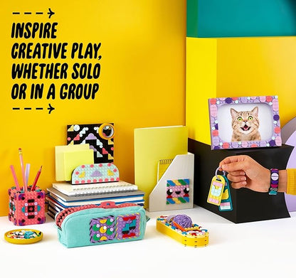 LEGO DOTS Designer Toolkit - Patterns 41961 10 in 1 Toy Craft Set for Kids with Patches Photo Frame Pencil Holder Storage Tray Creative Activity