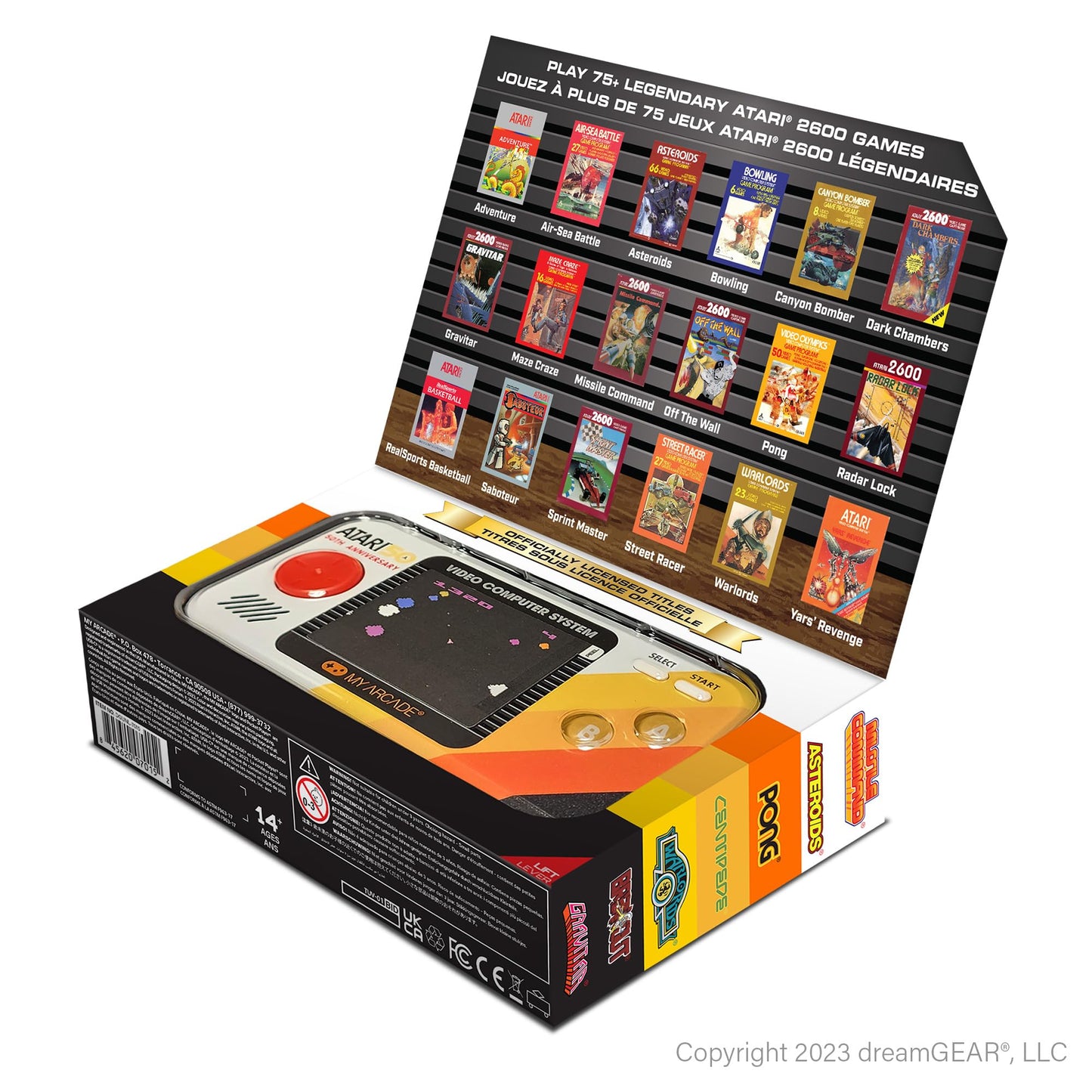 My Arcade Atari Pocket Player Pro: Handheld Portable Video Game Console with 100 Games, 2.75" Color Display, Ergonomic Design
