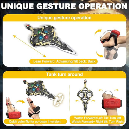 Upgraded Flying Sword RC Airplane Gesture Control Airplane for Kids Adult 8-16 Remote Control Drone Sword with Light 360° Flip Toy Gravity Sensing Stunt Roll Gift for Christmas New Year