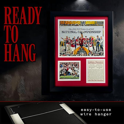 Indiana Hoosiers | 2025 CFP National Champions | Collectible Hoosier Football Memorabilia | Framed Picture &amp Photo Collage Gift Man Cave Wall Art Home &amp Room Decor | 2 Sizes &amp 2 Styles (