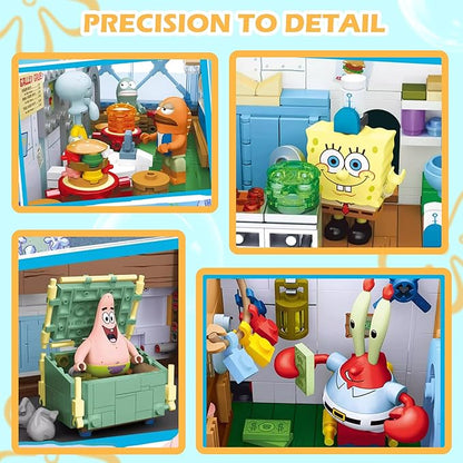 Toy Building Brick Blocks Toys Sets Display Box kit Action Figures Pineapple House Patrick Stone Star Home for Boys and Girls Kids Age 2-4 3-5 5-7 8-12 Fans STEM Gift (2718 pcs)
