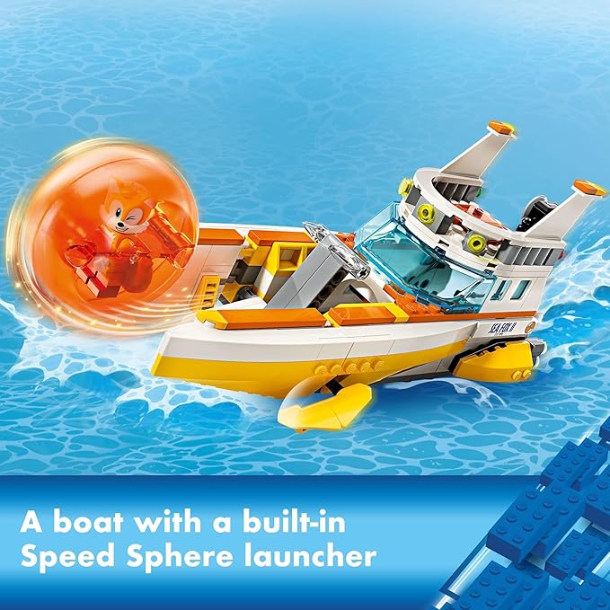 LEGO Sonic The Hedgehog: Tails’ Adventure Boat Interactive Toy Building Set Video Game Toy with Sonic Characters and Water Skis Gamer Gift for Boys and Girls Ages 8 and Up 76997