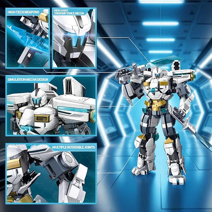 Ice Warrior Mech Building Blocks Sets Transforming Mech Robot Building Kits Mech Action Figures Model Toys Gift for Adults Kids Teens 561 PCS