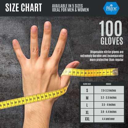 MED PRIDE Maxx Strength Nitrile Industrial 8 Mil Thick 1000 Gloves/Medium - Diamond Texture Disposable Safety- Heavy-Duty, Tear-Resistant Mechanic Automotive Food Handling Gloves- Orange