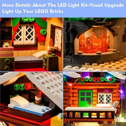 VONADO LED Light Kit for Lego Alpine Lodge Christmas Village 10325 Remote Control Lighting Set Accessories Compatible with Lego 10325 Christmas Winter Village Set (Lights Only No Models)