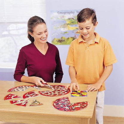 Learning Resources Pizza Fraction Fun Game 13 Fraction Pizzas 67 Piece Game Ages 6+