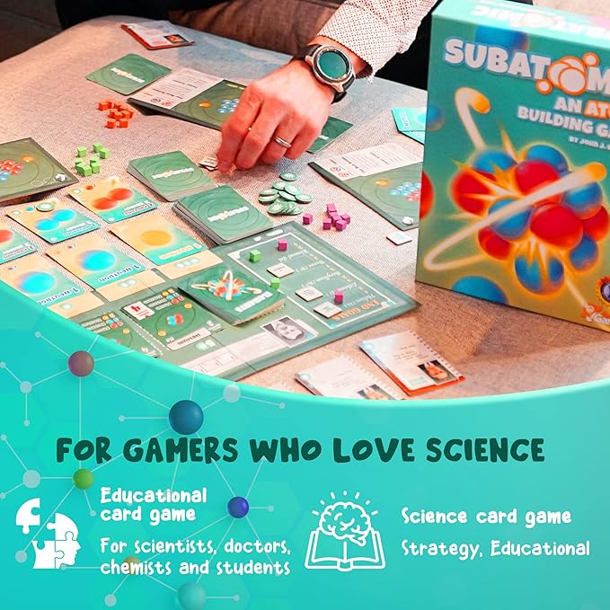 Subatomic: an Atom Building Game (2nd Edition) | A Chemistry Game About Elements Protons Neutrons and Electrons | Educational Science Board Games for Teens Adults Classrooms Schools and Family
