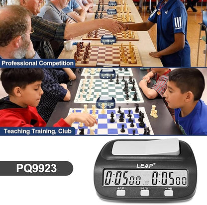 LEAP Chess Clock Digital Chess Timer Professional Chess Clock Timer with Time Bonus and Delay Features Great for Chess I-Go Upgraded Model
