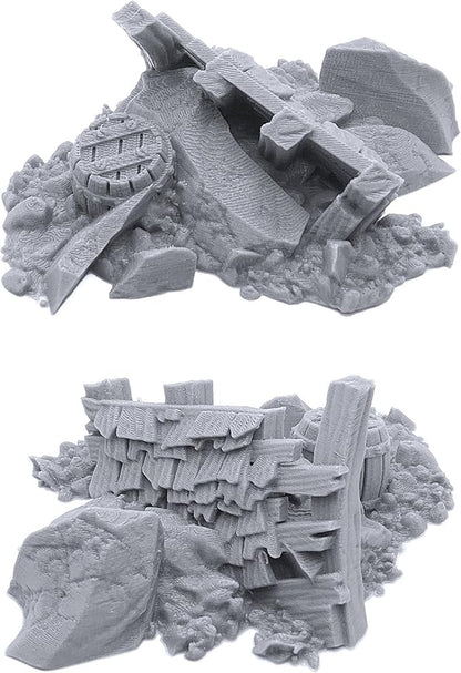 EnderToys Urban Rubble - DND Terrain - 32mm Scenery for Tabletop Miniatures