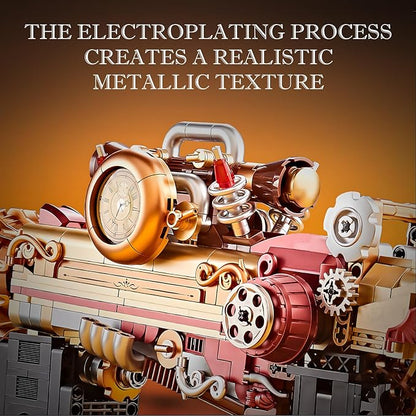 Finger Rock Ideas Steampunk Mechanical Gun Weapon Building Blocks Set for Adults Gun Building Kit with a Base for Display 899 PCS Classic Toy Weapon Model Collection Gifts for Teens 14+