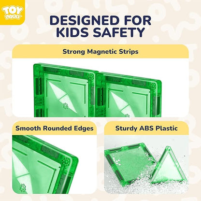 TOY Life 38 Pcs Magnetic Tiles Animals for Toddlers 3-5 Magnet Blocks for Kids Ages 4-8 STEM Magnet Tile Toys Building Tiles Set Christmas Birthday Gift for Boys and Girls