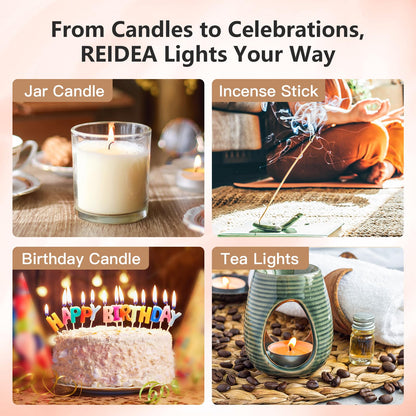 REIDEA Lighter Electric for Candle S4 Pro USB Rechargeable Safety Lock with LED Battery Indicator Flameless Windproof Arc Plasma Lighter for Candle, Fireworks (Champagne Gold)