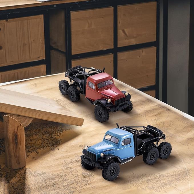 EAZYRC FMS Rochobby 1/10 Atlas Ready Set RC Crawler RC Truck 4X4 with Lighting 2.4GHz RadioBall Bearing Metal-Gear Full4 Link SuspensionRapid Separation Car Body for Adult (1/18 Blue)