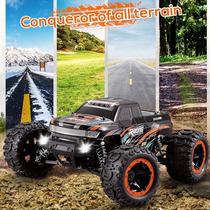GoolRC 16889A RC Car 1:16 Scale Remote Control Car 4WD 45KM/H High Speed RC Truck with Brushless Motor 2.4GHz All Terrain Off Road RC Crawler Electric Vehicle Toy for Adults (Blue)