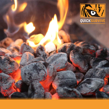 QuickLight by QUICKSURVIVE All-Purpose 100% Waterproof Fire Starters - Fire Starters for Campfires, Wood, Fire Pit, Fireplace, Charcoal, & More - All-Weather & Non-Combustible - 50 Piece Canister