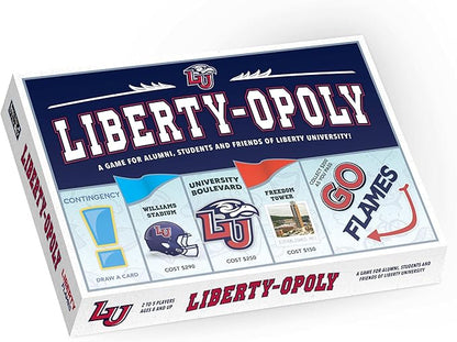 Late for The Sky Liberty-Opoly - Liberty University Family Board Game Opoly-Style Ages 8+ 2-6 Players Alumni and Student Gift