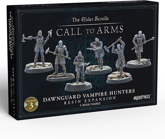 Modiphius: The Elder Scrolls: Call to Arms - Dawnguard Vampire Hunters - 6 Figure Resin Expansion Chapter 3 Unpainted 32mm RPG Miniatures w/ Scenic Bases