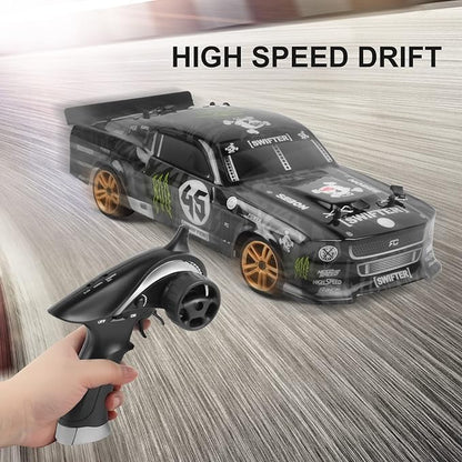 GoolRC RC Drift Car 1:18 Scale 2.4GHz 4WD 30KM/H High Speed Remote Control Racing Car with LED Light Strip and 2 Batteries for Adults