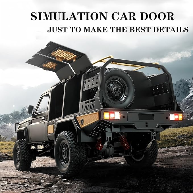 MN82S RC Rock Crawler 2.4Ghz Toyota Remote Control Truck 4WD 2 Speeds Switch RC Crawler Off-Road Pick-up with 2 Upgraded 1200mah Battery 1/12 Scale Trucks (with Gift)