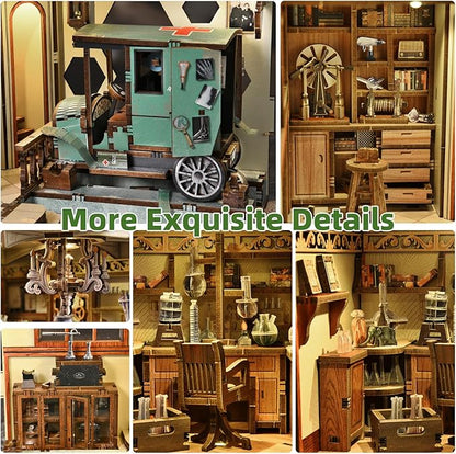 Book Nook Kit DIY Scene Miniature House Kit Tiny House Mini Booknook Craft Bookshelf Decor 3D Puzzles for Adults Gifts for Book Lovers (The Radium Lady)