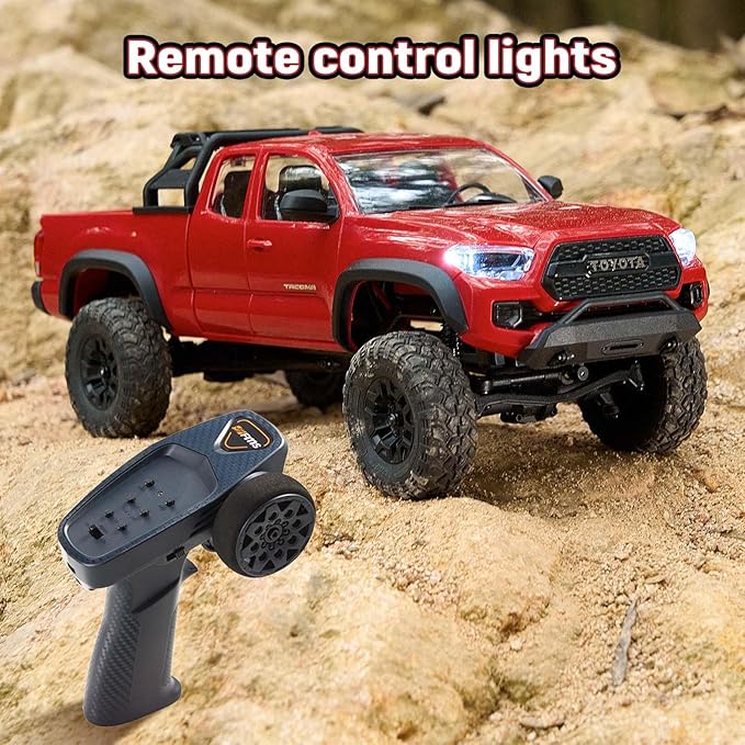 BEEZRC FMS 1/24 RC Crawler FCX24M Tacoma Toyota Official Licensed ABS Hard Body 4WD Off-Road RC Rock Truck2-Speed Transmission Hobby Grade Remote Control Car for Adults RTR Blue