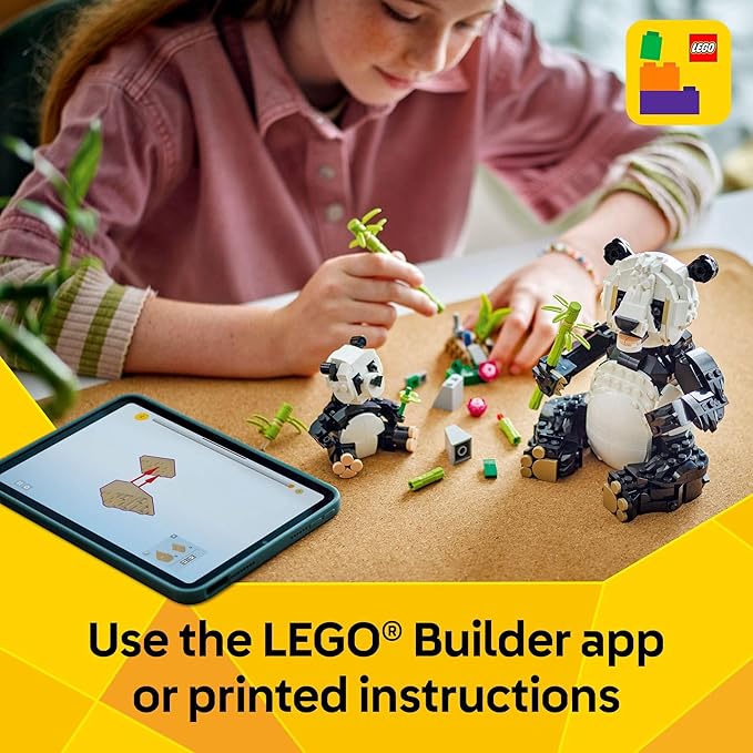 LEGO Creator 3 in 1 Wild Animals Panda Family - Building Toy Kit for Kids with 3 Building Options Panda Penguin or Orca - 8 Year Old Girl &amp Boy Birthday Gifts - 31165