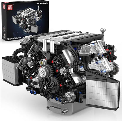 Mould King 10230 W12 Engine Building Block Set MOC Mini Transmission Engine Model Toy for Adults 14+ V8 Engine Series for Display Collection(871 PCS)