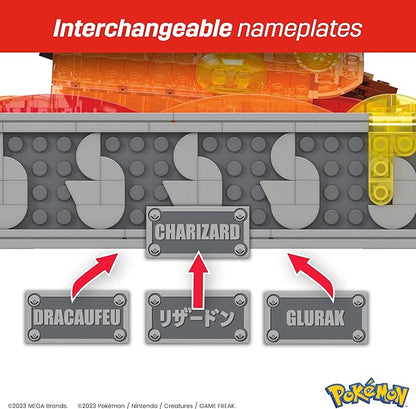 MEGA Pokémon Building Toys Set Motion Charizard with 1664 Pieces and Wing Movement for Adult Collectors