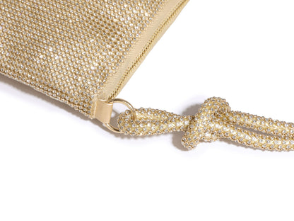 YUWITA Rhinestone Purse for Women Evening Bag Glitter Sparkly Mini Handbags (Gold)