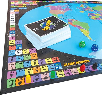 Globe Runner – Educational Family Board Game for Both Kids and Adults That Races Around The World Through Every Country