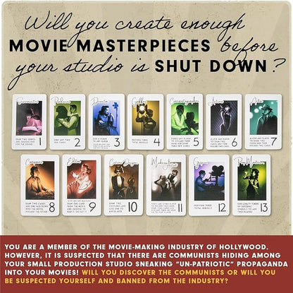 Facade Games Hollywood 1947 Board Game Deluxe Version - A Movie Making Game for Friends and Family - A Board Game of Cards Strategy and Deceit for 1-9 Players Ages 14 and Up