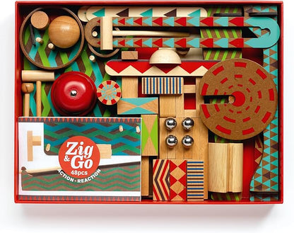 DJECO Zig &amp Go Big Boum Wall Construction Set (48pcs) - Chain Reaction Game for Kids - Fun &amp Creative Activity for Friends &amp Family Educational Toys for Children 8+ Years Girls &amp Boys