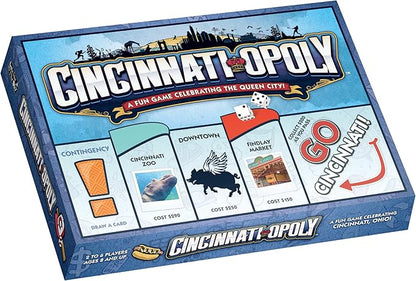 Late for The Sky Cincinnati-Opoly Board Game – Family Strategy Game for 2-6 Players Opoly-Style City Landmarks Fast One-Hour Option Fun Gift for Adults and Kids 8+