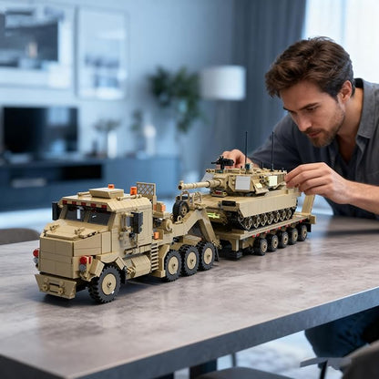 Military M1070 Armored Vehicles Building Kit WW2 Military Tank Building Block Set WW2 Armored TankGreat Gifts Adult Sets for Men3483 Pieces