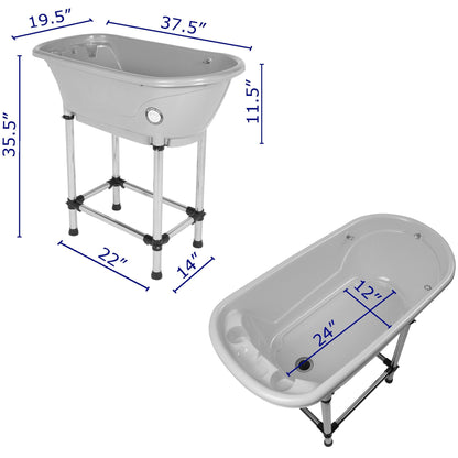 Flying Pig™ Pet Dog Cat Portable Bath Tub (White, 37.5"x19.5"x35.5")