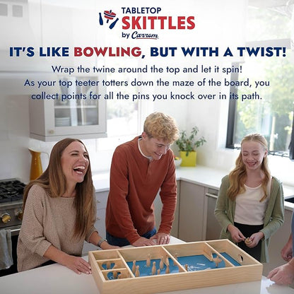 Carrom Skittles Game – Large Board Games for Adults &amp Children – Wooden Family Board Games for Family Night – Indoor and Outdoor Games for Family
