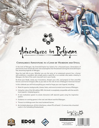 Asmodee Adventures in Rokugan Roleplaying Game CORE Book - Explore The Emerald Empire! RPG Strategy Game for Kids &amp Adults 2+ Players Ages 14+ 90 Minute Playtime