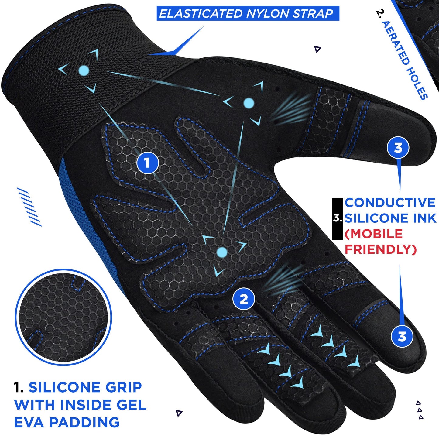 RDX Weight Lifting Gloves Gym Workout, Full Finger Touch Screen, Breathable Anti Slip Padded Palm Protection, Fitness Strength Training Powerlifting HIIT WOD Exercise, Men Women Home Gym Cycling