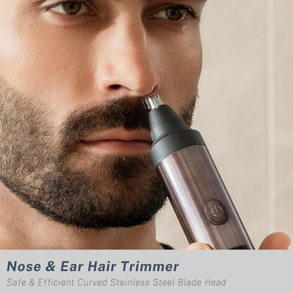 Beard Trimmer for Men, Electric Razors and Hair Clippers Set, Precision Dial Adjustable 20 Settings, All-in-One Shaving Kit for Mens Face Head Nose Body, IPX7 Waterproof Wet/Dry, USB-C Charge Dock