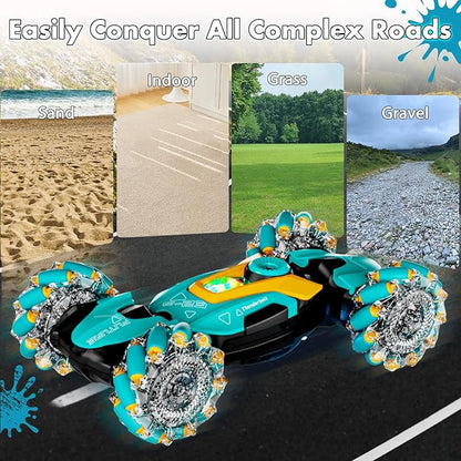Gesture Sensing RC Stunt CarRemote Control Car Toys for Ages 5-134WD All-Terrain with 360° Flips &amp LED Music Show3-6 Year Old Boy Birthday GiftIndoor/Outdoor Play &amp Gifts for Boys Toys Ag
