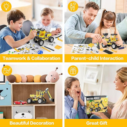 Lucky Doug Stem Building Projects Toys for Kids Boys 8 9 10 11 12 Year Old Metal Building Construction Model kit Building Blocks DIY Toy