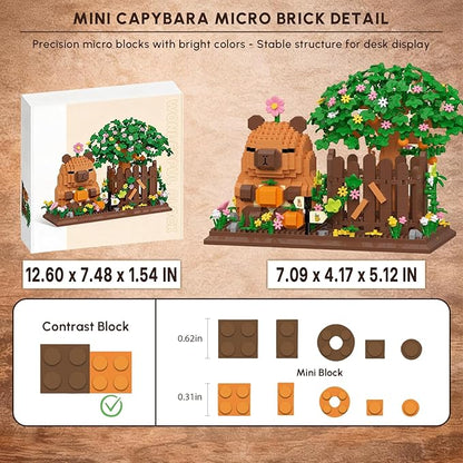 Capybara Pen Holder Building Sets Easter Desk Decoration Pencil Holder Brick Model 1400 Pieces Creative Desktop Display Gift Christmas Birthday Ages 14+