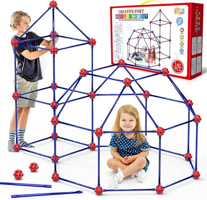 Fort Building Kit for KidsSTEM Construction Toys Christmas &amp Birthday Gift for 4 5 6 7 8 9 10 11 12 Years Old Boys and GirlsUltimate Creative Set for Indoor &amp Outdoors Activity140 PcsOrig