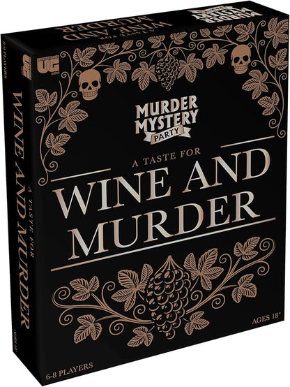 Murder Mystery Party A Taste for Wine &amp Murder – Murder Mystery Dinner Party Game for Adults – Interactive Crime Solving Role Play Game Night Kit with Invitations &amp Clues – Ages 16+