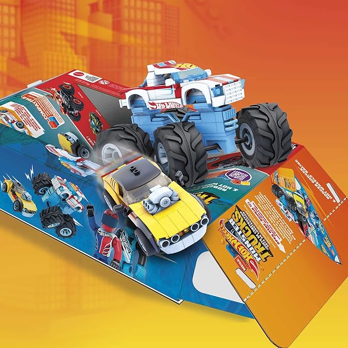 MEGA Hot Wheels Collectible Vehicle Building Toy Car Rodger Dodger 2 Micro Action Figure Drivers and Deluxe Features for Fans and Collectors