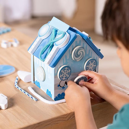Melissa &amp Doug Winter Frost Wooden Gingerbread House Play Set for Boys and Girls 3+