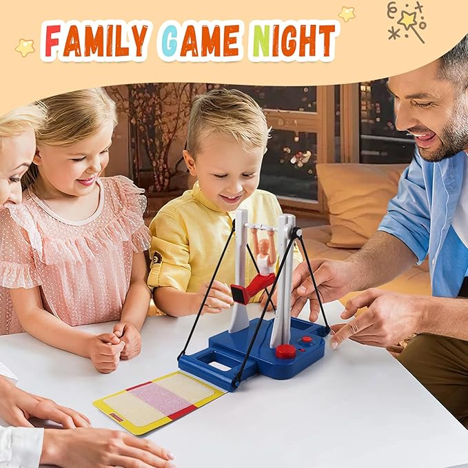Gymnastics Challenge Game - Fun &amp Challenging Toy for Girls &amp Boys Ages 8+ and Adult Ideal Table Game for Active Kids - Develop Skills &amp Strengthen Bonds with Family and Friends